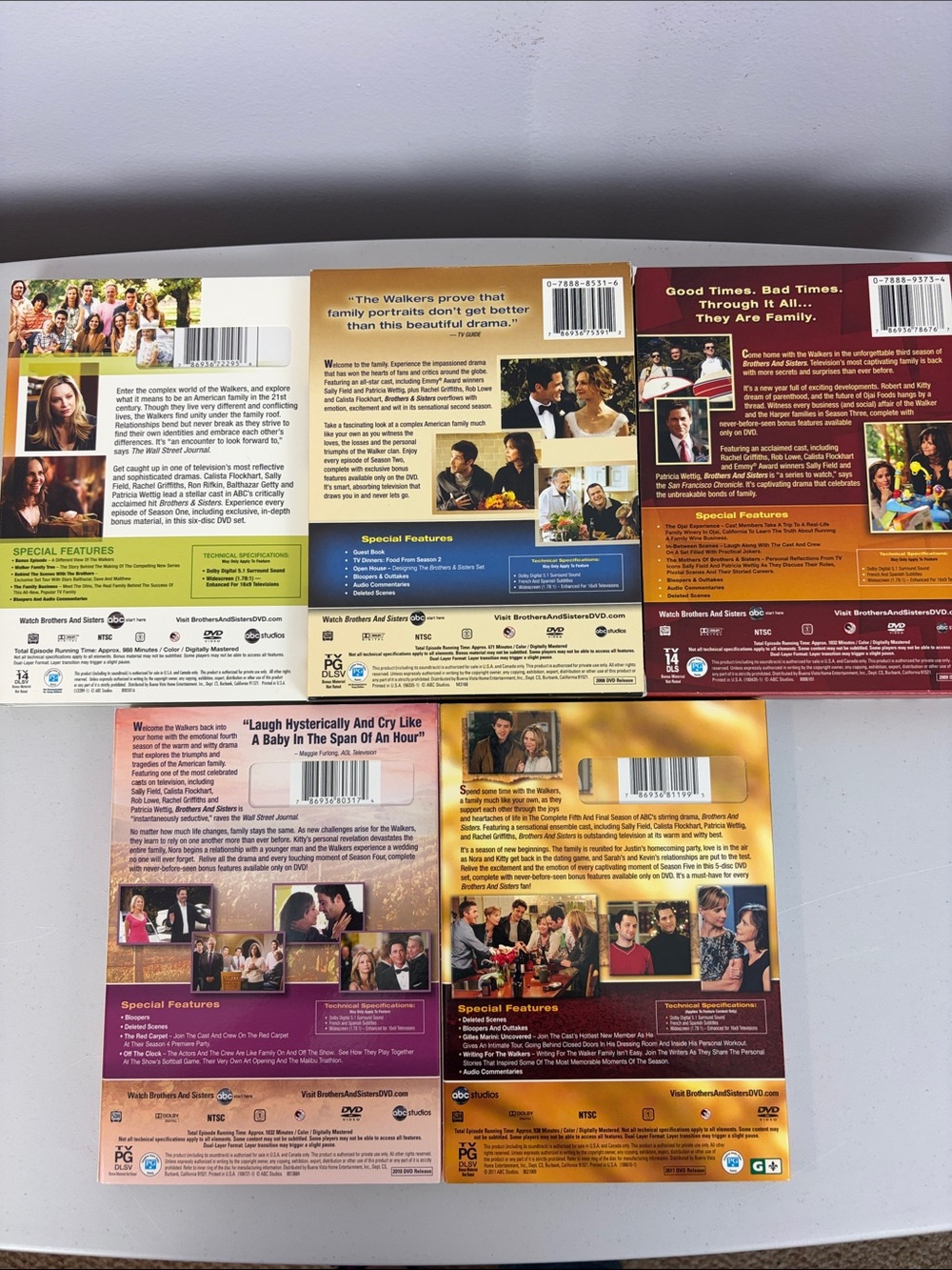 Brothers & Sisters Complete Series Seasons 1-5 DVD Lot ABC Sally Field - Picture 3 of 10